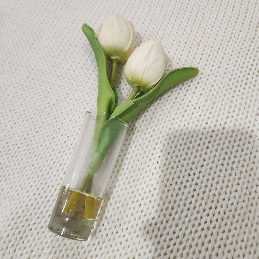 Decorative Tulip in Glass Vase
